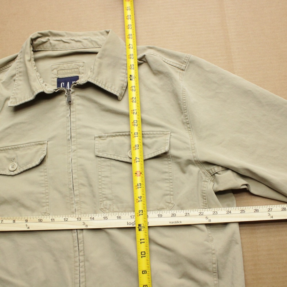 Vintage GAP Chore Jacket Mens XL Beige Long Sleeve Canvas Workwear Full Zip Coat - Picture 4 of 6